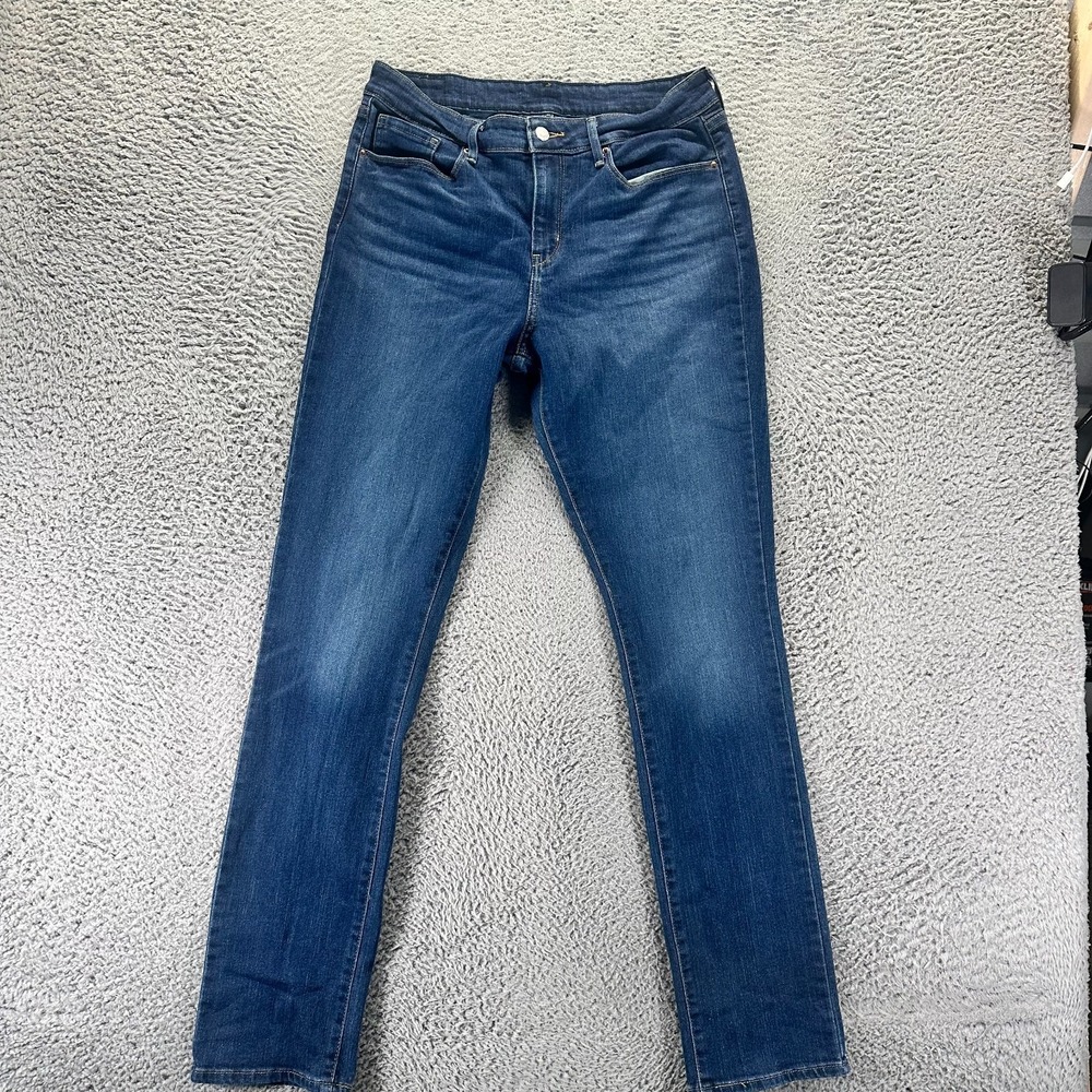 Signature By Levi's Jeans Womens 12 Blue Cotton Denim Straight Faded Stretch